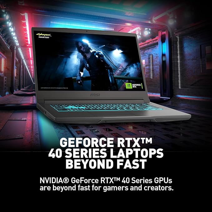 MSI Thin 15 Gaming Laptop, 15.6" FHD Thin Bezel IPS 144Hz, Intel Octa-core i5-13420H (Beats i7-11800H), GeForce RTX 4050, USB-C, Windows 11 Pro, w/HDMI (64GB RAM | 1TB PCIe SSD)