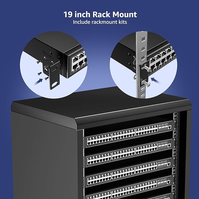 48 Port Gigabit Managed Network Switch with 6 Port Uplink 10Gbps SFP+, YuanLey 54 Port L3 Smart Managment Ethernet Switch, Desktop or Rackmount, Compatible for Cisco, Netgear