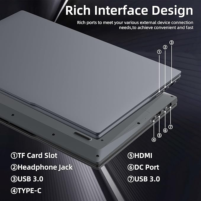 15.6" Laptop, Ryzen 5 3500U (Up to 3.7GHz) Quad-Core Processor, 16GB DDR4 RAM, 256GB NVMe SSD, Portable Notebook with Adjustable Touchpad & Privacy Webcam Switch (16＋256G)