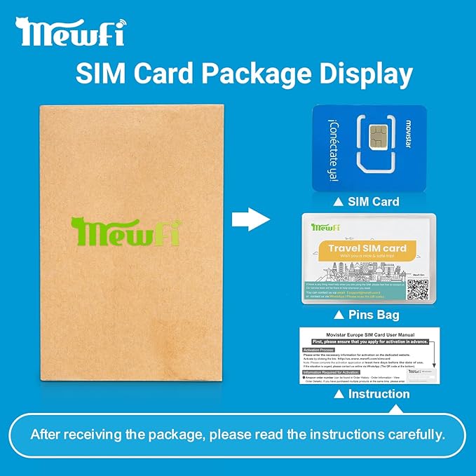 Movistar Europe SIM Card with Spanish Phone Number, 28 Days 6GB in Europe, 40 GB in Spain – Easy Activation & 24/7 Whatsapp Support, 4G, Unlimited Local Calls – Compatible with Unlocked Phones