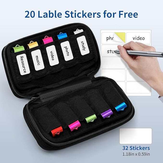 20 Slots USB Flash Drive Case with Labels, USB Storage Case Thumb Drive Holder case USB Organizer Storage Bag Electronic Accessories Organizer for USB Memory Stick