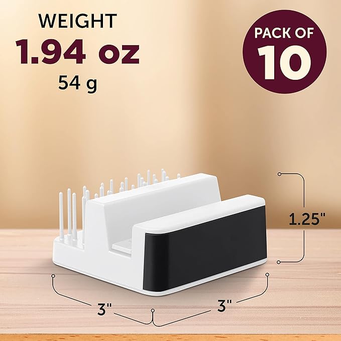 DISCOUNT PROMOS Light Up Logo Phone Stands Set of 10, Bulk Pack - Essential Smartphone Accessory, Perfect for Office and Home - White