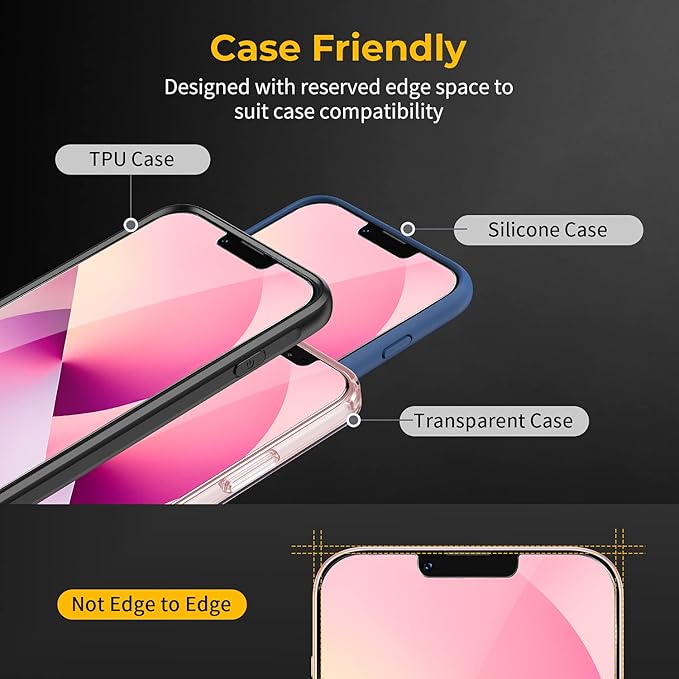 UNBREAKcable 3 Pack Screen Protector for iPhone 13/13 Pro, Double Shatterproof Tempered Glass [Easy Installation] [HD Clear] [Case Friendly] for iPhone 6.1 inch