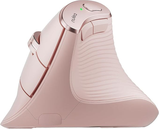 Nulea M510 Vertical Mouse Wireless, Ergonomic Mouse for Comfy Tracking, 3 Adjustable DPI (800-1200-1600), 2.4G Wireless Vertical Mouse with 6 Buttons, Compatible with Windows, Mac OS, Laptop, PC,Pink