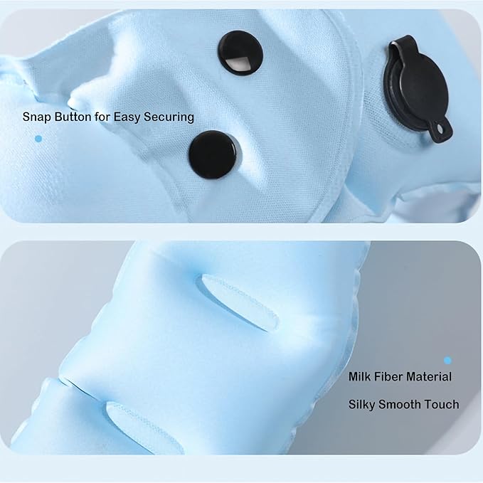 Inflatable Neck Pillow，Travel Pillow，Silicone Storage Pouch Integrates Inflation and Storage Features，Portable and Washable，Airplane Travel Essentials，Vacation Essentials，Road Trip Essentials