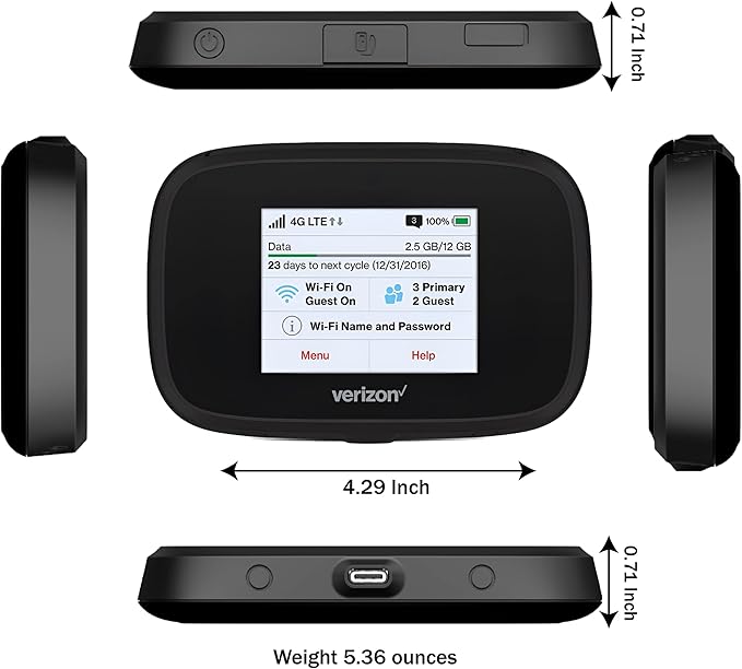 Verizon Wireless Jetpack Inseego MiFi 7730L | Mobile Hotspot for Travel | 4G Mobile Portable WiFi | Unlocked Globally | Speed up to 450 Mbps | Usage Up to 8 Hours | EVDO-LINK Bundle - Verizon Sim Card