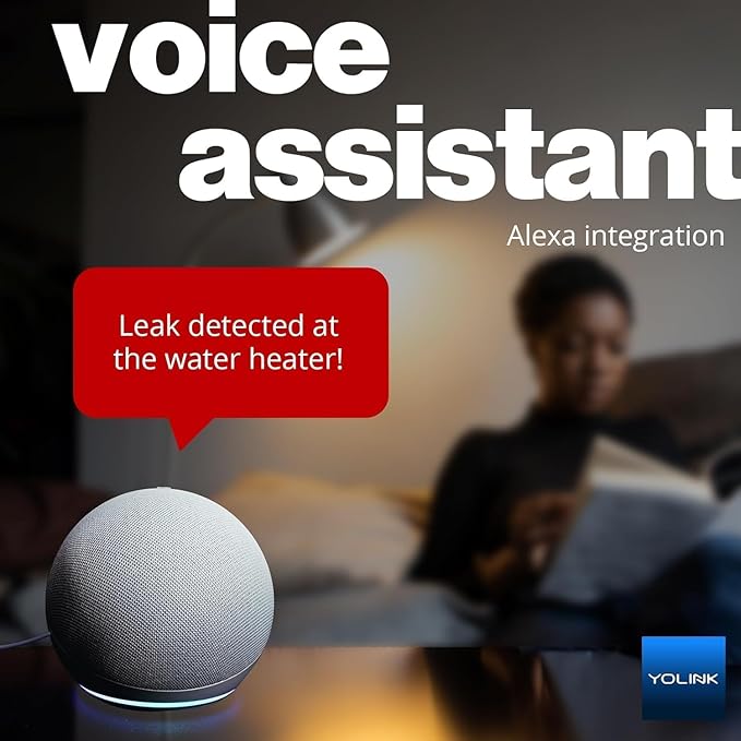 YoLink Water Leak Starter Kit: Hub + 6 Leak Sensor 4 (105 dB Siren), LoRa Long-Range, App/SMS/Email Alerts, D2D Offline, 2 AAA Up to 5-Year Battery, Works with Alexa/IFTTT/Home Assistant