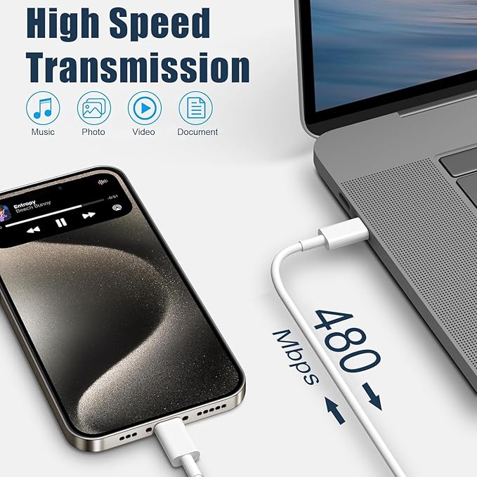 iPhone 16/15 Charger Fast Charging, 2Pack 10FT Long USB C to C Apple Fast Charging Cable Cord with 20W PD USB C Fast Charger Block for iPhone 16/15/15 Pro/15 Pro Max/15 Plus,iPad 12.9/11/10.9/Air 5/4