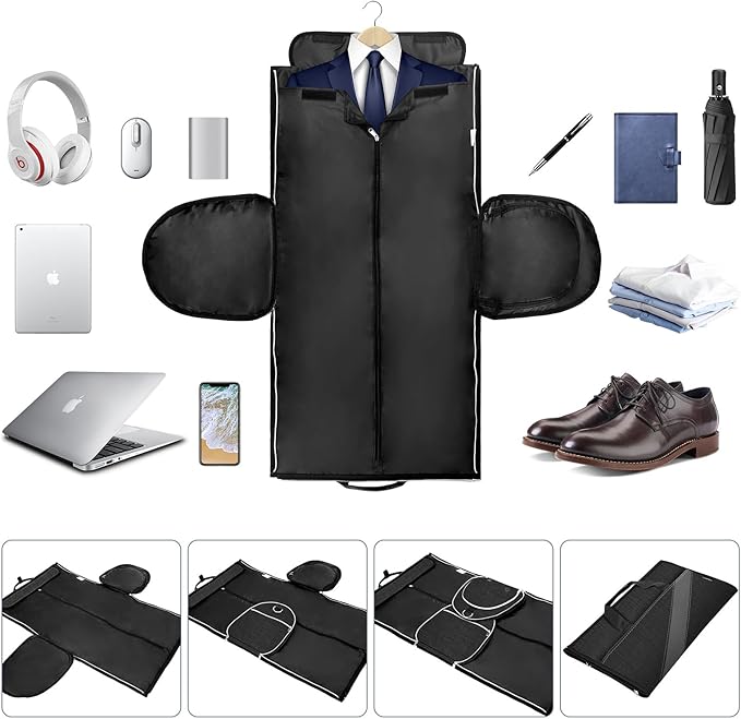 Convertible Garment Bag with Shoulder Strap, Modoker Carry on Garment Duffel Bag for Men Women -Hanging Suitcase Suit Travel Bags