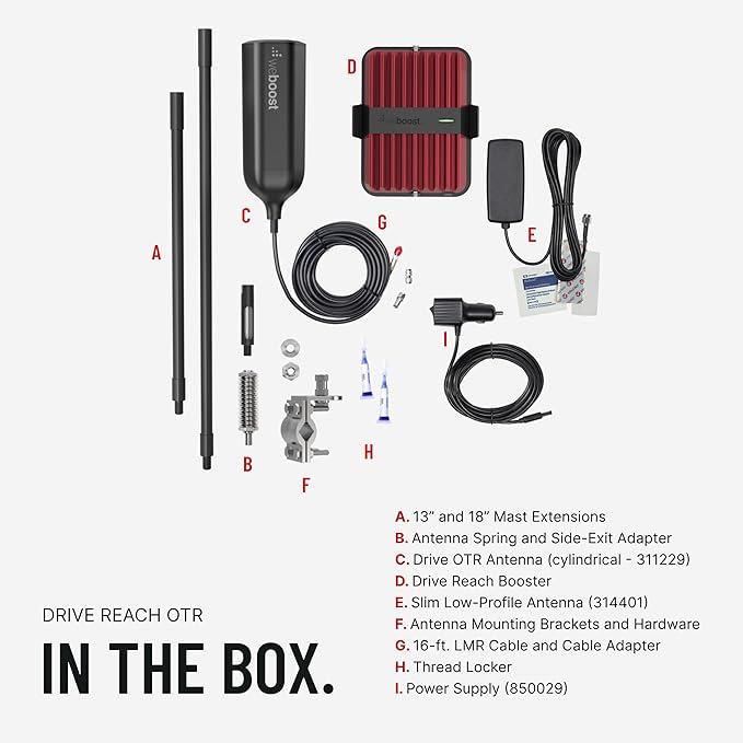 weBoost Drive Reach OTR - Cell Phone Signal Booster for Trucks and SUVs | Boosts 5G & 4G LTE for All U.S. Carriers - Verizon, AT&T, T-Mobile & more | Made in the U.S. | FCC Approved (model 477154)