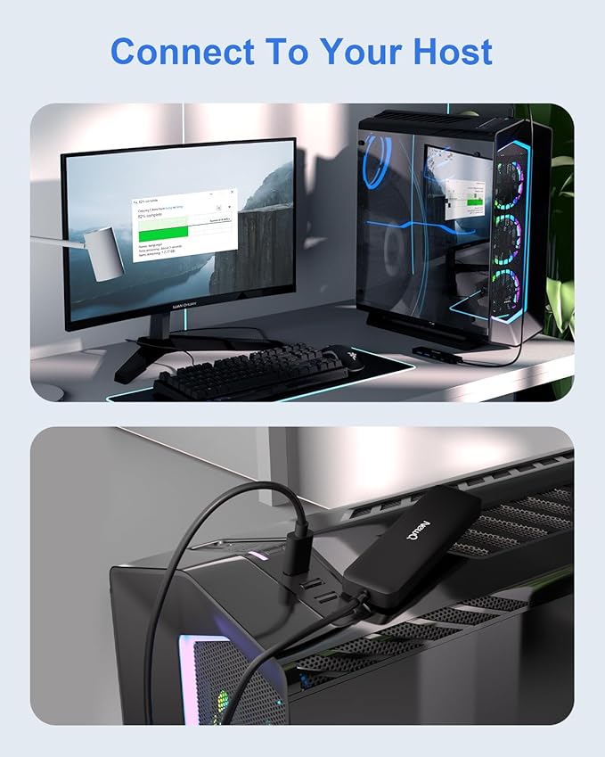 Dual USB C USB A 3.0 Hub: 4 Ports with 2* USB-C 3.0 and 2* USB-A 3.0, Ultra Slim Portable USB Splitter Adapter for Laptop, PS4, Flash Drive, HDD, Xbox, Printer, Mouse, Keyboard, Computer Accessories