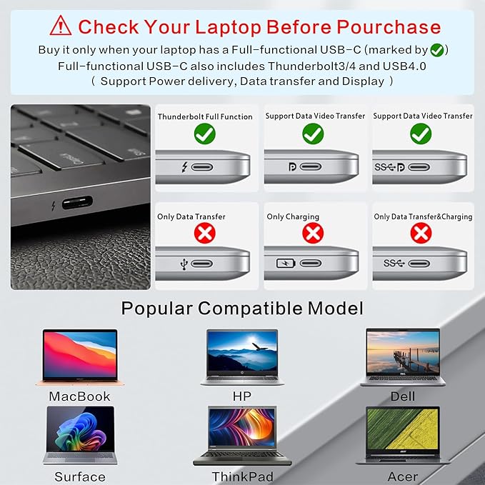 Laptop Docking Station for MacBook Pro/Air/Dell/HP/Surface HC 11-in-1 USB C Hub 360°Rotatable Laptop Stand with USB Hub 4K HDMI USB 3.0 PD100W 3.5mm Audio Jack RJ 45 TF/SD Reader Universal Laptop Dock