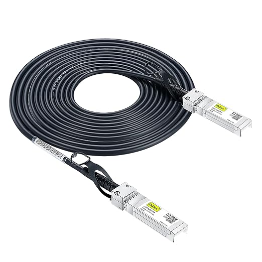 10Gtek 10G SFP+ DAC Twinax Cable, SFP+ to SFP+ Direct Attach Copper Passive for Ubiquiti UniFi, Meraki, Mikrotik, Fortinet, Netgear, D-Link, TP-Link and More, 6 Meter(19.7ft)