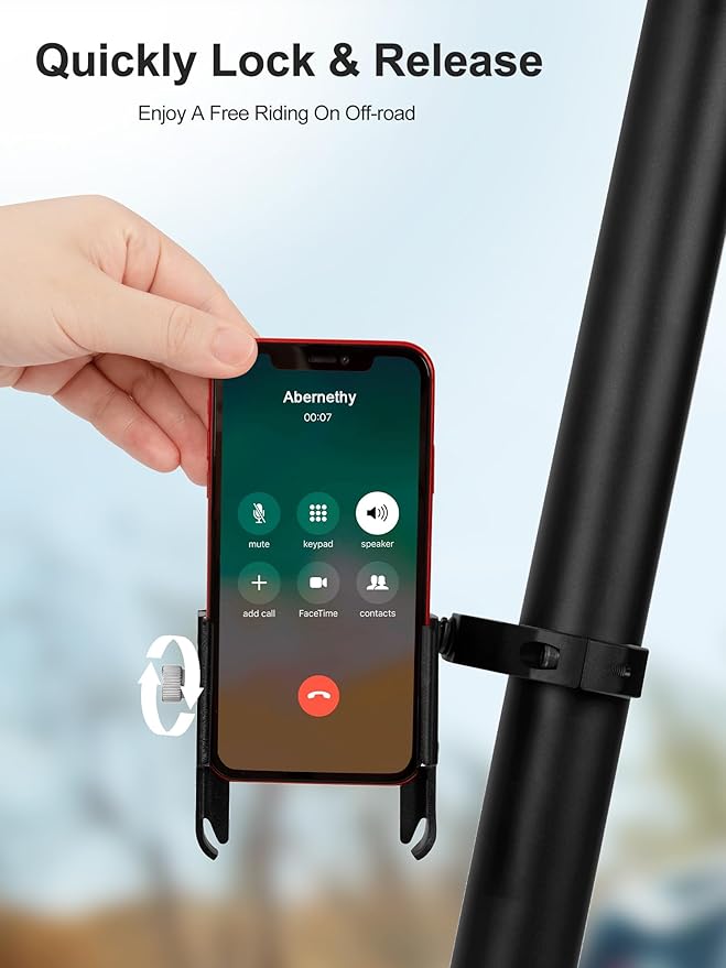 UTV Phone Mount, Aluminum Heavy Duty UTV Phone Holder Fit for 1.75"-2" Roll Cage, Compatible with Polaris RZR/Can Am X3/Kawasaki Teryx/Talon Pioneer 1000, No Block Camera & Buttons