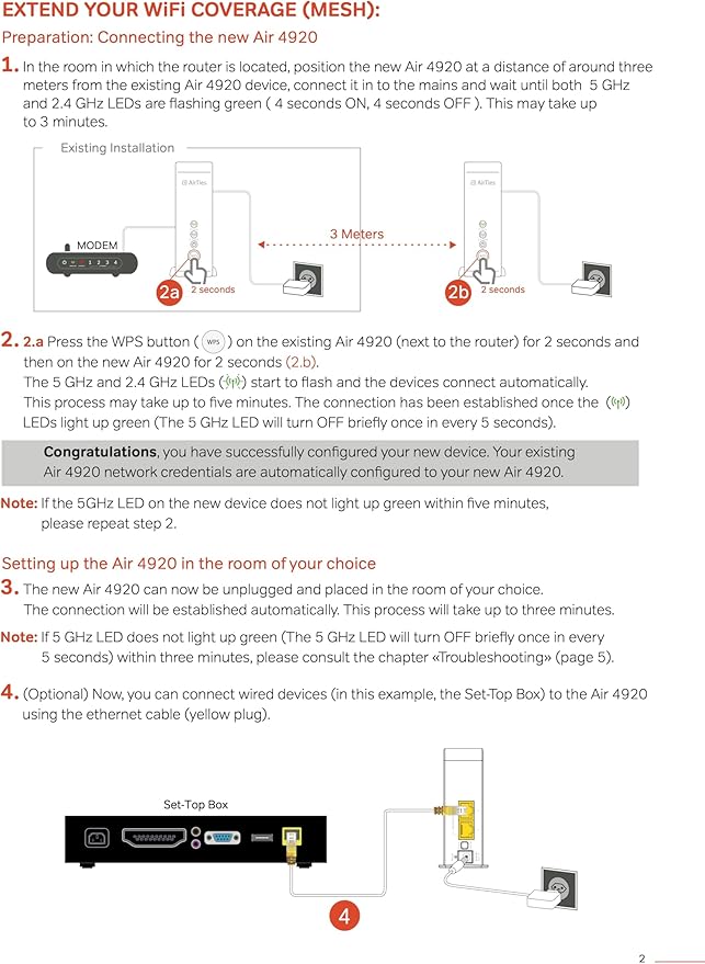 Smart Mesh WiFi Extender - Frontier Secure Air 4920 - Dual Band WiFi Booster with Ethernet Ports | 802.11ac WiFi 5 Mesh Extender for Whole Home Coverage, Easy WPS Setup