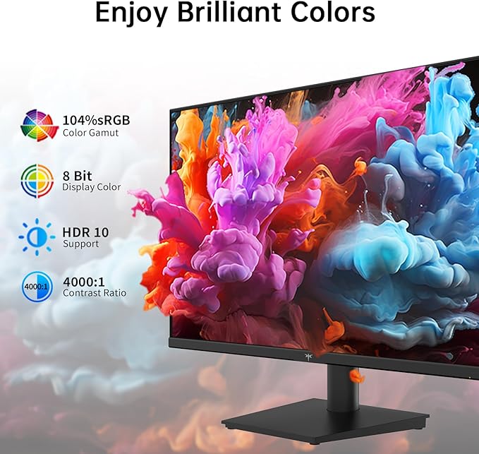 KTC 27 inch Monitor - 1080P Monitor, 100Hz FreeSync Gaming Monitor with HDR10,VESA Mountable, Adjustable Tilt, ZeroFrame Design, HDMI,VGA,Earphone Ports, PC Monitor Work Monitor for Office