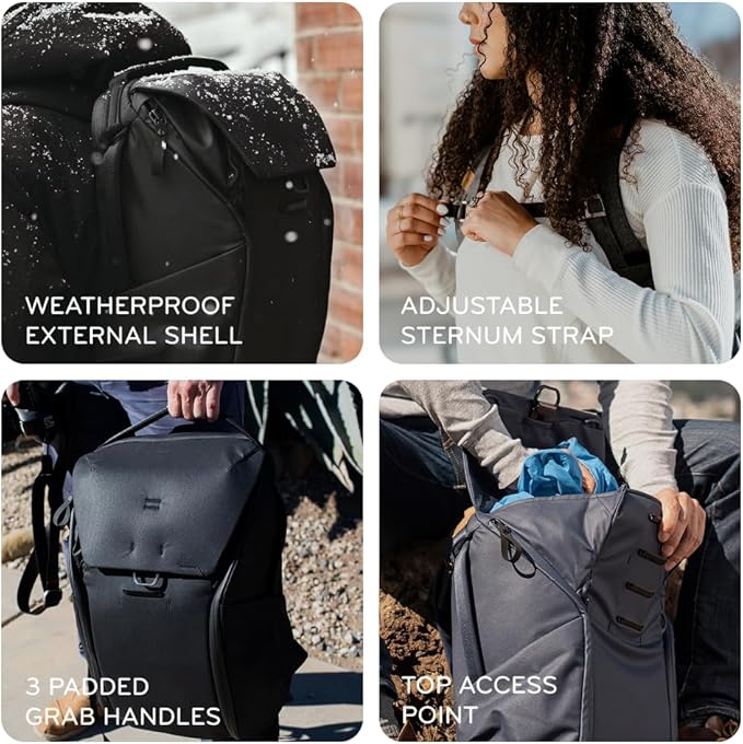 Peak Design Everyday Backpack 30L, Ocean, MagLatch Top, Dual Side Access, FlexFold Dividers, Fits 15" or 16" Laptop, For Camera Carry, Daily Commutes or Travel, Versatile Backpack for Men and Women