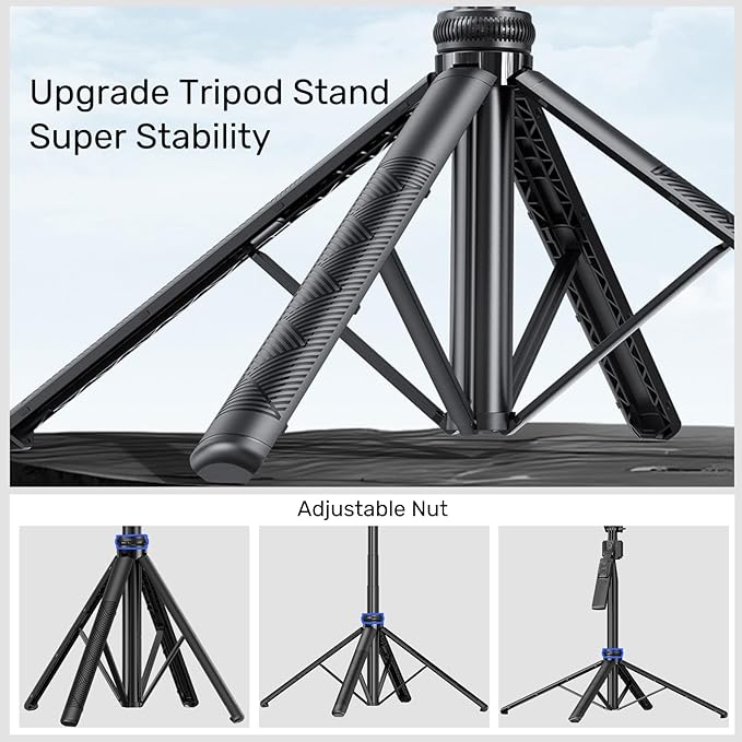 Auto Face Tracking Selfie Stick Tripod for iPhone with Light,360 Rotation That Follows Your Movement,63" Phone Camera Tripod Stand with Remote for Content Creator Vlog Live Stream Video Recording