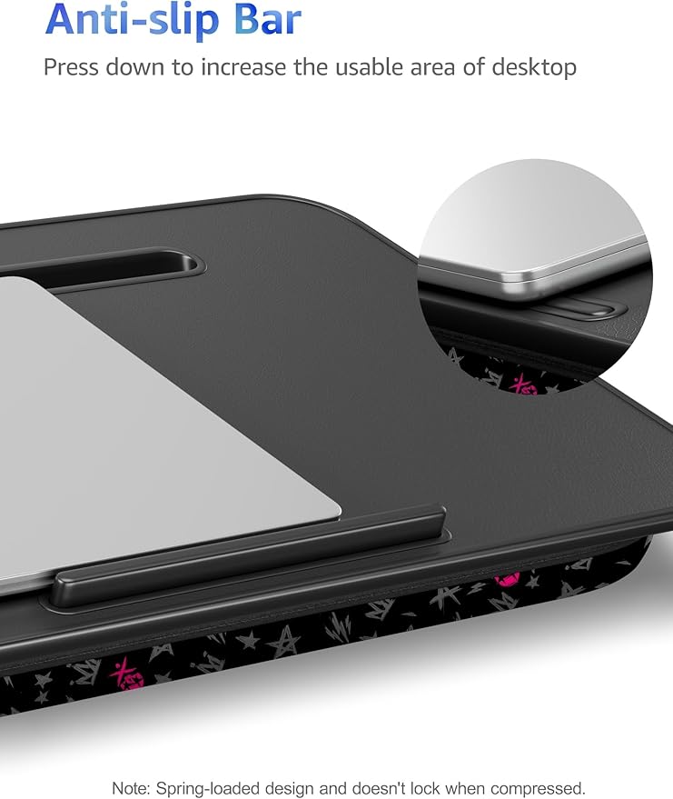 Lap Desk - Portable Laptop Stand & Desk, Fits Up to 17.3 in, Washable Cushion, Built-in Phone Holder & Mouse Pad - Gaming, Eating, Writing, Working on Bed, Couch,Floor - L.DOCTOR(Large, Crown Skull)