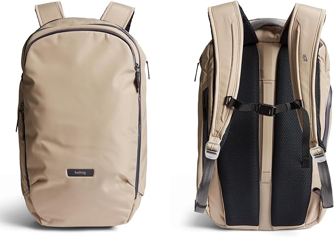 Bellroy Transit Workpack Pro (22L work bag/commuter backpack, fits 16” laptops; organization for travel and commutes)- Stone