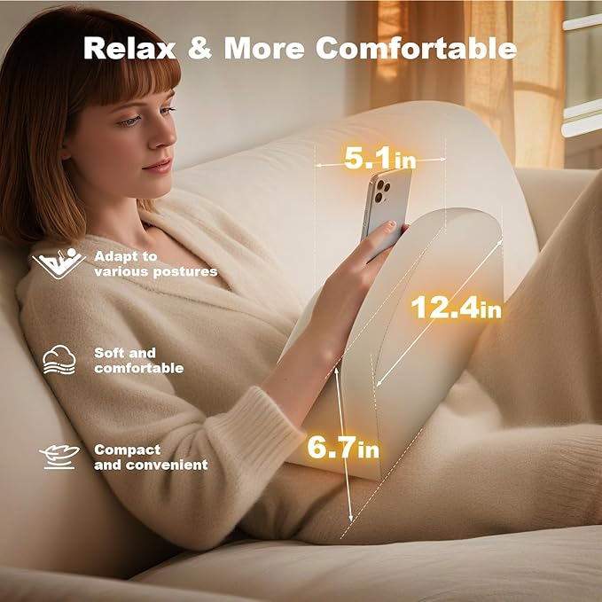 Pillow Phone Holder, Reduce Wrist Pressure, Pillow Stand Compatible with 12.2” Kindle, Phone, iPad, can Hold 2 Phones, Multi-Angle Tablet Pillow Stand with Removable case, Washable