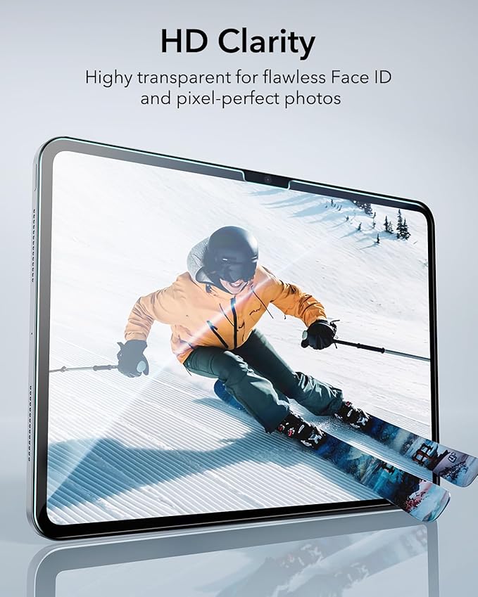 ESR 2 Pack Screen Protector for iPad Pro 11 Inch (M5/M4) 2025/2024, 9H Tempered Glass Film with Ultra Fit Tray, Scratch Resistant, HD Clarity, Bubble Free Application, Apple Pencil Support