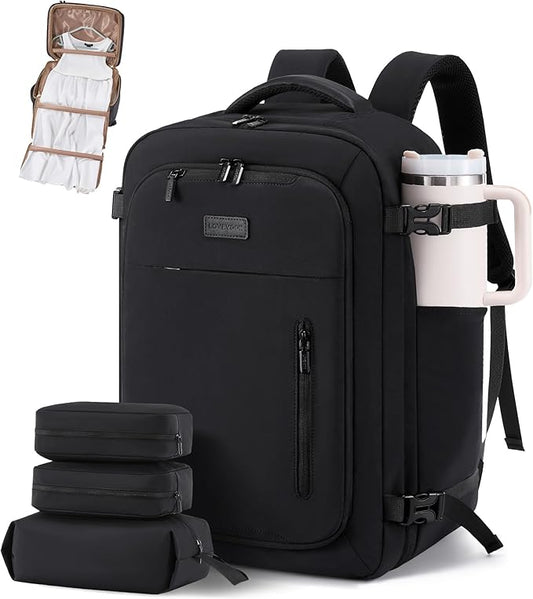 LOVEVOOK Travel Backpack for Women Men with Garment Bag, 40L Carry on Backpack as TSA Personal Item Flight Approved, Luggage Daypack Fits 17.3" Laptop, Overnight Business Weekender Travel Essential
