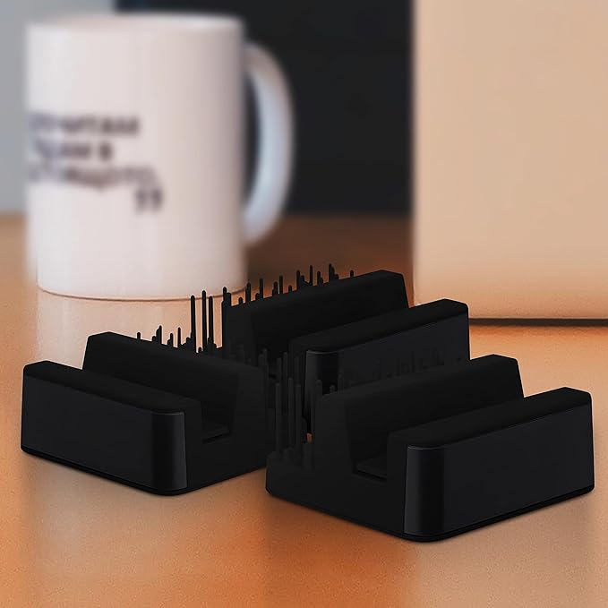 DISCOUNT PROMOS Light Up Logo Phone Stands Set of 10, Bulk Pack - Essential Smartphone Accessory, Perfect for Office and Home - Black