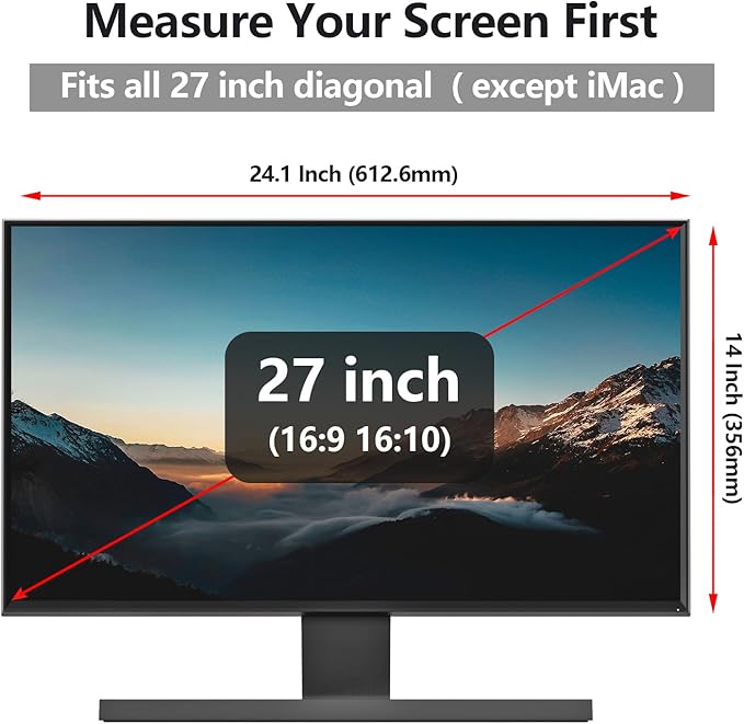 RedANGEL Anti Blue Light Screen Protector for 27 Inches Computer Monitor Hanging Type Blue Light Blocking Filter Anti Scratch Eye Protection Shield for Desktop Computer (BL HT 27 Inches)