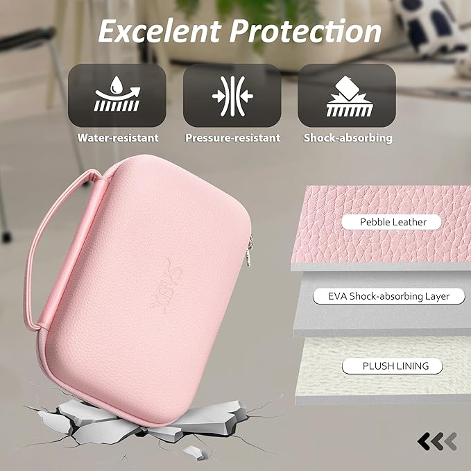 Charger Case for Macbook, Portable Tech Electronic Organizer Bag,Travel Storage Pouch for Laptop Accessories, MacBook Power Adapter, Charging Cords, USB Drives, Power Bank (Pink, XL)