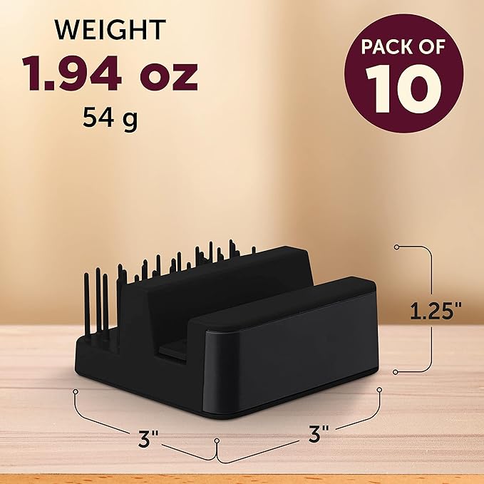 DISCOUNT PROMOS Light Up Logo Phone Stands Set of 10, Bulk Pack - Essential Smartphone Accessory, Perfect for Office and Home - Black