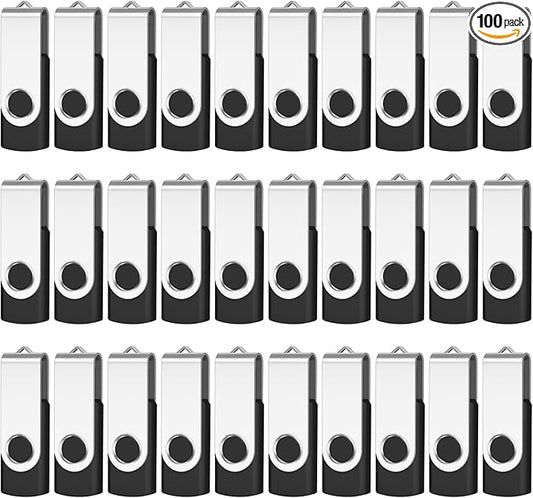 AreTop 512MB USB Flash Drives 100 Pack, Premium USB2.0 100 Pack Thumb Drives Bulk USB Pendrive Memory Stick Jump Drive Flash Drives Bulk (100 Pack 512MB, Black)