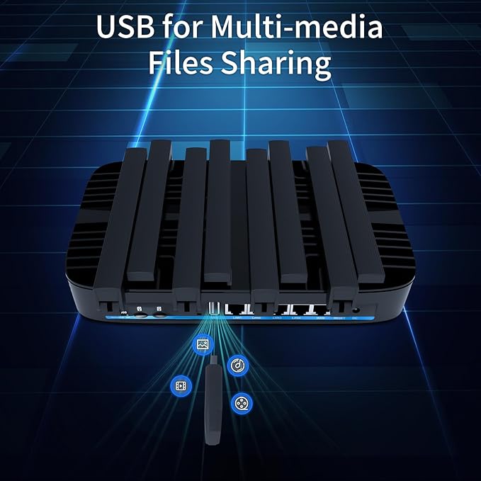 AX3000 Wiflyer Cat9 4G LTE Router with Dual SIM Card Slot Unlocked, Dual Band WiFi 6 Cellular Router with All Gigabit Ports and USB 3.0, Z8102-M2-S