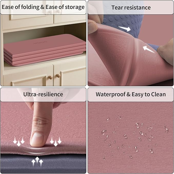 7-Fold Yoga Mat 70"x24" - 1/2 Inch Thick Folding Exercise Mat, Compact Non-Slip TPE Mat for Travel, Storage, Yoga & Home Gym, Lightweight & Portable