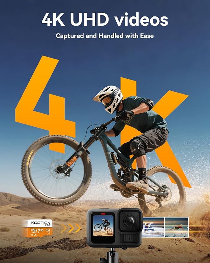 KOOTION 64GB Micro SD Card 3 Pack, U3 High-Speed microSDXC Memory Card, A1, V30 TF Flash Memory Card for 4K Video Recording