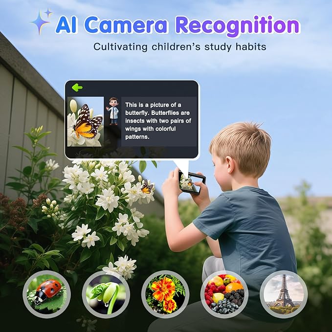 AI Digital Camera, WiFi Cameras for Photography with Object Recognition, Compact Point and Shoot Digital Camera with Dual Lens, Flash, 3.6" Touch Screen, Gift for Kids Teens