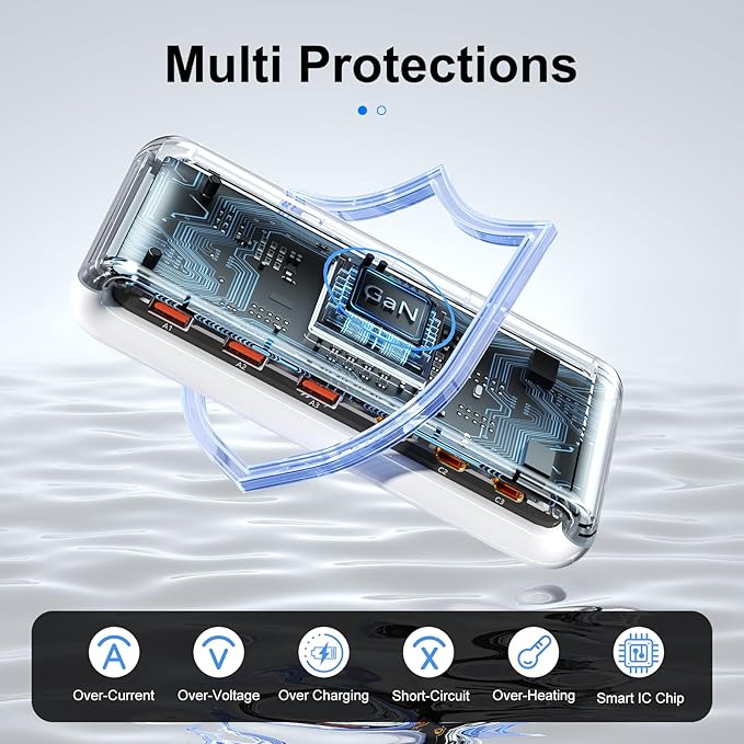 100W USB C Charging Station for Multiple Devices,6 Port USB C Charger Block Fast Charging Dock for iPhone/iPad/Samsung/Pixel/LG, No Wireless Charging