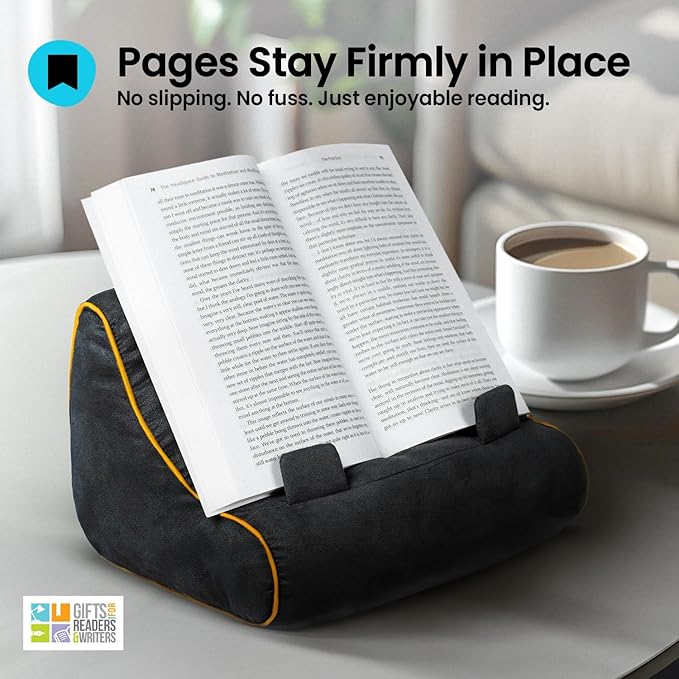 Gifts for Readers & Writers Book Couch iPad Stand | Cushioned Tablet Stand & Book Holder| Reading Pillow for Bed Time | Tablet Lap Rest Cushion | A Fun Gift for Book Lovers