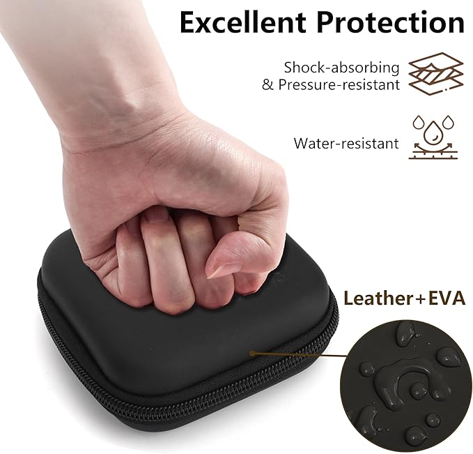 Charger Case for Macbook, Portable Tech Electronic Organizer Bag, Travel Storage Pouch for Laptop Accessories, MacBook Power Adapter, Charging Cords, USB Drives, Power Bank (Black PU, M)