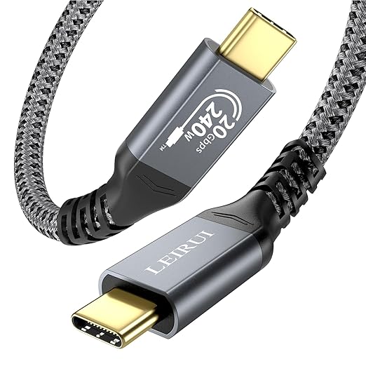 240W USB C to USB C Cable, PD 3.1 Fast Charging USB C Cable Nylon Braided Support 20Gbps Data 4K Video Cable for Thunderbolt 3/4 Samsung S23/22/21/20 iPad Pro MacBook Pro