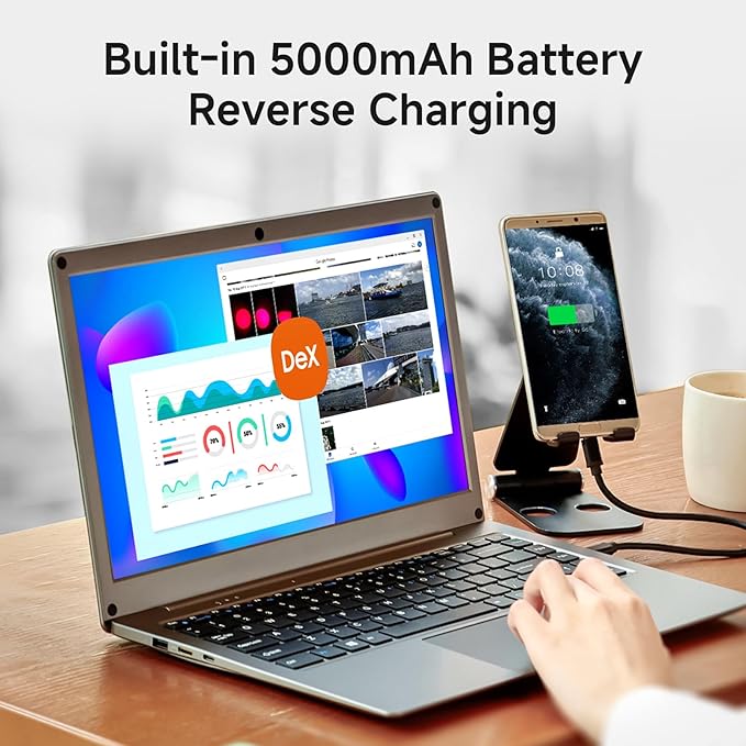 ELECROW Portable Monitor with Keyboard, 14 Inch Lapdock Display with Built-in Battery, 1080P FHD IPS USB C External Computer Monitors Compatible with Raspberry Pi, PC, Phone, Mac, Game Console