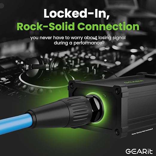 GEARit Shielded CAT6 Ethercon Cable (15 Feet) Professional Audio & Lighting RJ45 EtherCON-Compatible Cable for Studio, Stage, Concerts - 15ft Blue