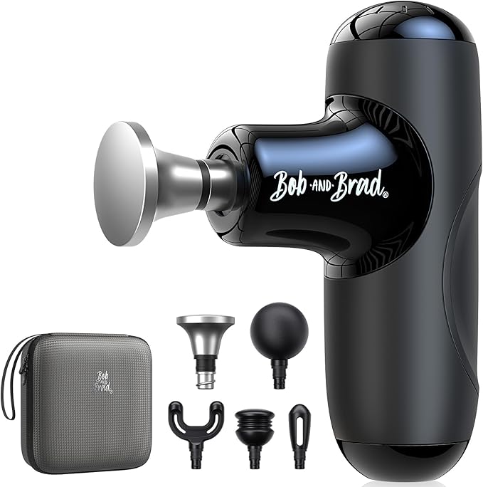 BOB AND BRAD Q2 Max Mini Massage Gun with Metal Head, Pocket-Sized Deep Tissue Massager Gun for Athletes, Professional Portable Percussion Muscle Massager Gun