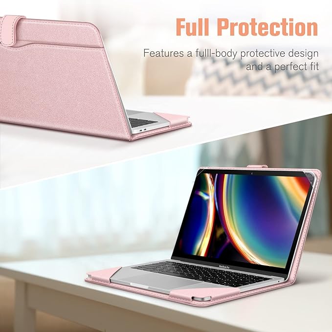 Fintie Sleeve Case Cover for MacBook Air 13.6 A3240 A3113 A2681 M4 M3 M2, Air 13 A2337 (M1) / A2179 / A1932, MacBook Pro 13 A2338 (M2 M1) / A2251 / A2289 / A2159 / A1989 / A1706 / A1708, Rose Gold