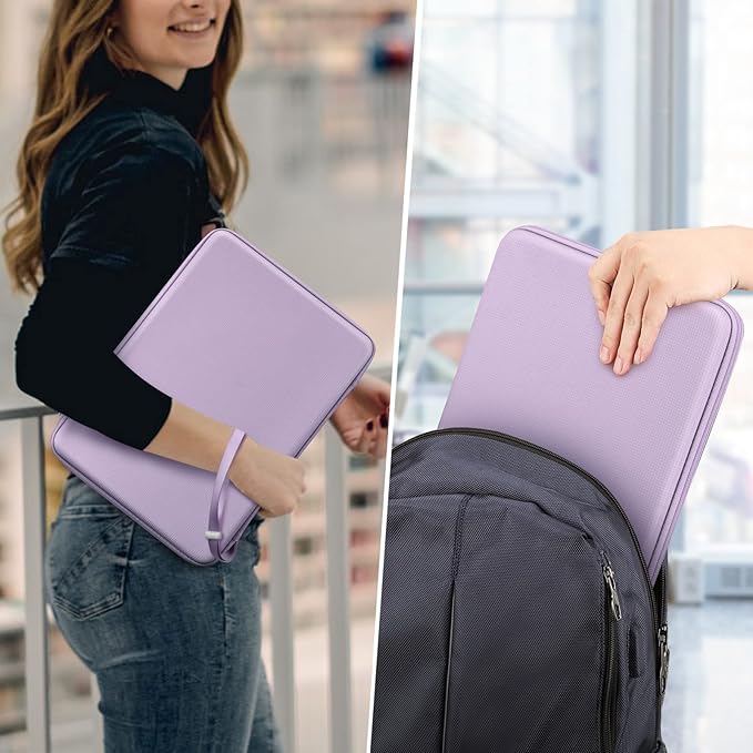 FINPAC Hard Laptop Sleeve Case for 13 inch MacBook Air M4 2025 M3 2024, 14 inch MacBook Pro M4/M3/M2/M1 A2918 A2992 A2779 A2442, 13'' Air/Pro, Waterproof Case for Dell, Surface Laptop, HP, Acer, Lilac