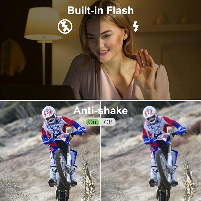 5K 4K Digital Camera Flip Screen 80MP Photography Camera, 18X Digital Zoom Autofocus Anti-Shake Compact Travel Point Shoot Digital Cameras for Teens, Beginners, Vlogging Camera for YouTube