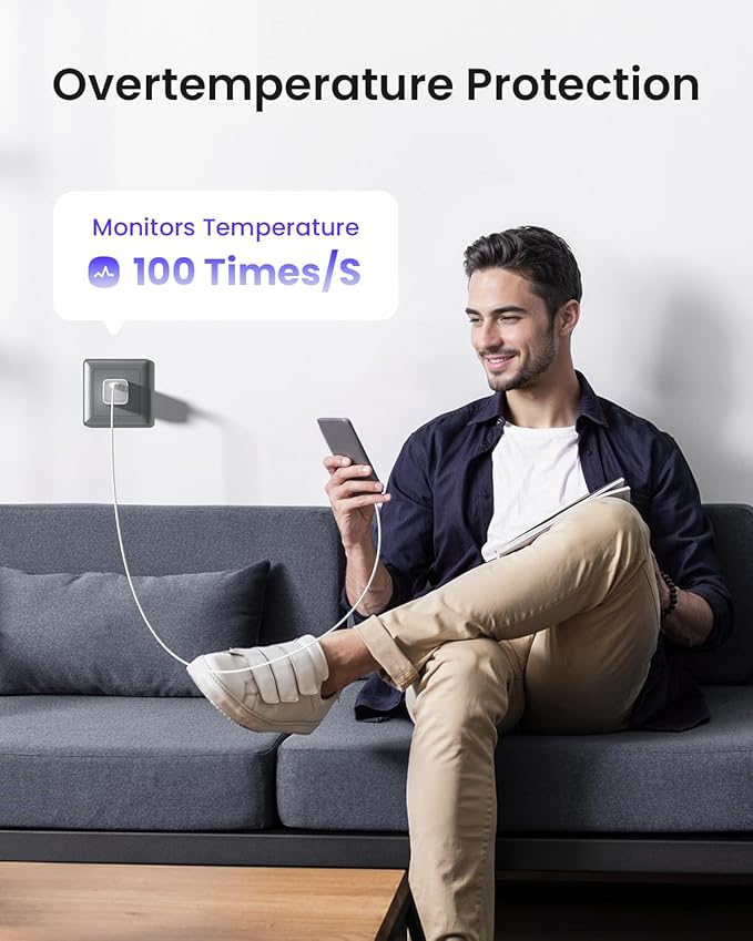 30W USB C Charger Block, Compact Wall Charger with GaN III Tech, PD3.0 PPS QC4.0 Fast Foldable Charger for iPhone 16 15, Galaxy, Pixel, iPad, AirPods,MacBook Air, ETL Certified