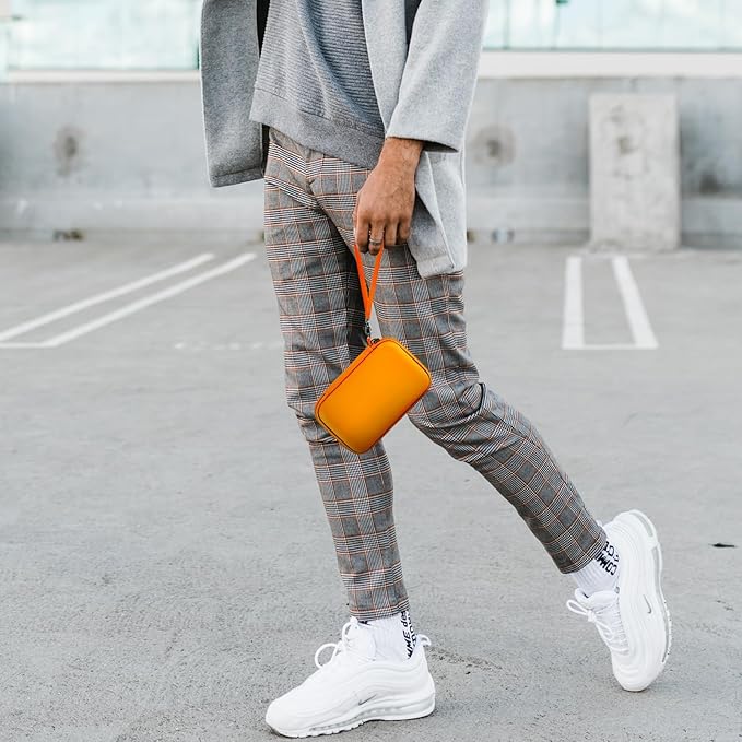 Travel Case for UCOMX for Nano/for Rtops/for Hicober/for Iseyyox 3 in 1 Wireless Charger, Foldable Magnetic Charging Station Storage Holder Bag for Fast Charge Pad Cable, Adapter, Orange-Box Only