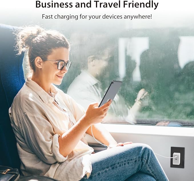 j5create PD 40W Dual Port USB C Wall Charger - Fast Charging for iPhone 15, 15 Plus, 15 Pro, 15 Pro Max, 14, 13, 12, 11, Galaxy S23, S22, S21, iPad, AirPods & More (JUP2440)