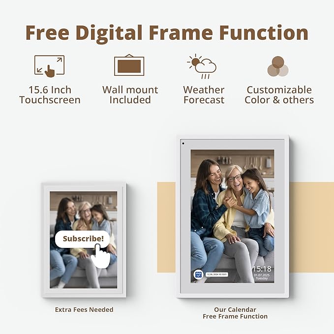 Dragon Touch 10.1 inch Digital Calendar Chore Chart – Interactive Touchscreen, Smart Family Planner, Hearth Display Desk Digital Calendar Seamless Scheduling white